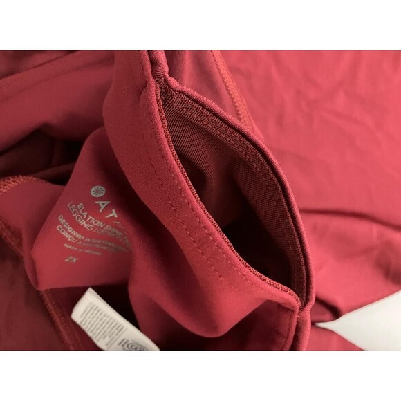 Athleta Elation Shine Size 2X Womens Deep Red Leggings Gym Yoga Activewear - Picture 5 of 10